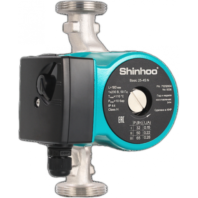 Насос циркуляционный SHINHOO BASIC 25-12S поверхностный IP44 BASIC-25-12S