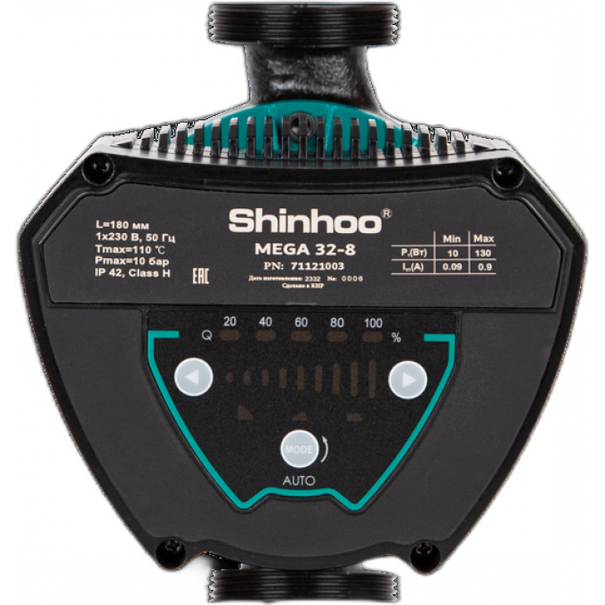 Насос циркуляционный SHINHOO MEGA 32-8 поверхностный IP42 MEGA-32-8